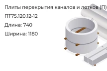 Плита перекрытия каналов и лотков ПТ75.120.12-12 в Екатеринбурге