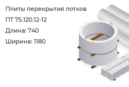 Плиты перекрытия лотков-ПТ 75.120.12-12 в Екатеринбурге